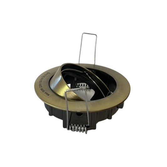Flash Light Downlight GU10 Ø83mm 230V Kipbar Antik Messing