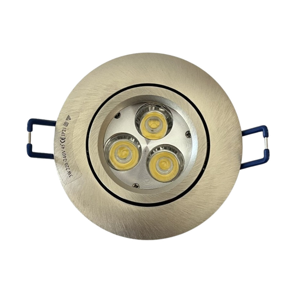 LED Downlight 4,8W 830 230lm Dim Ø86mm Kipbar 230V IP21 Børstet Stål