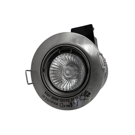 Flash Light Downlight GU10 Ø83mm Kipbar 230V m/Bagdåse Børstet Stål