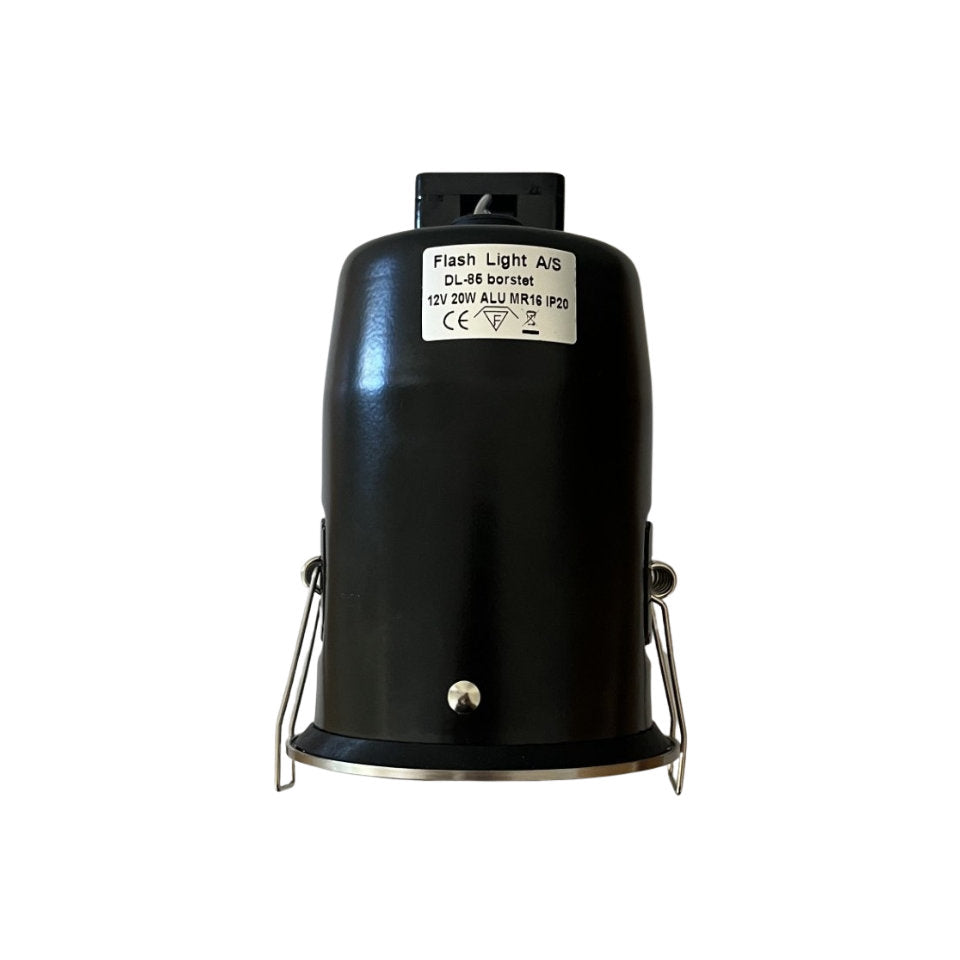 Flash Light Downlight MR16 GU5.3 Ø83mm Kipbar 12V m/Bagdåse Børstet Stål