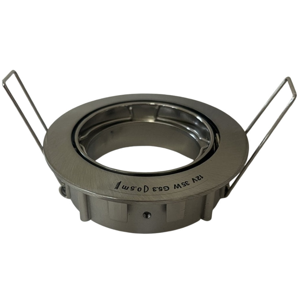 Flash Light Downlight MR16 G5.3 Ø83mm Kipbar 12V Børstet Stål