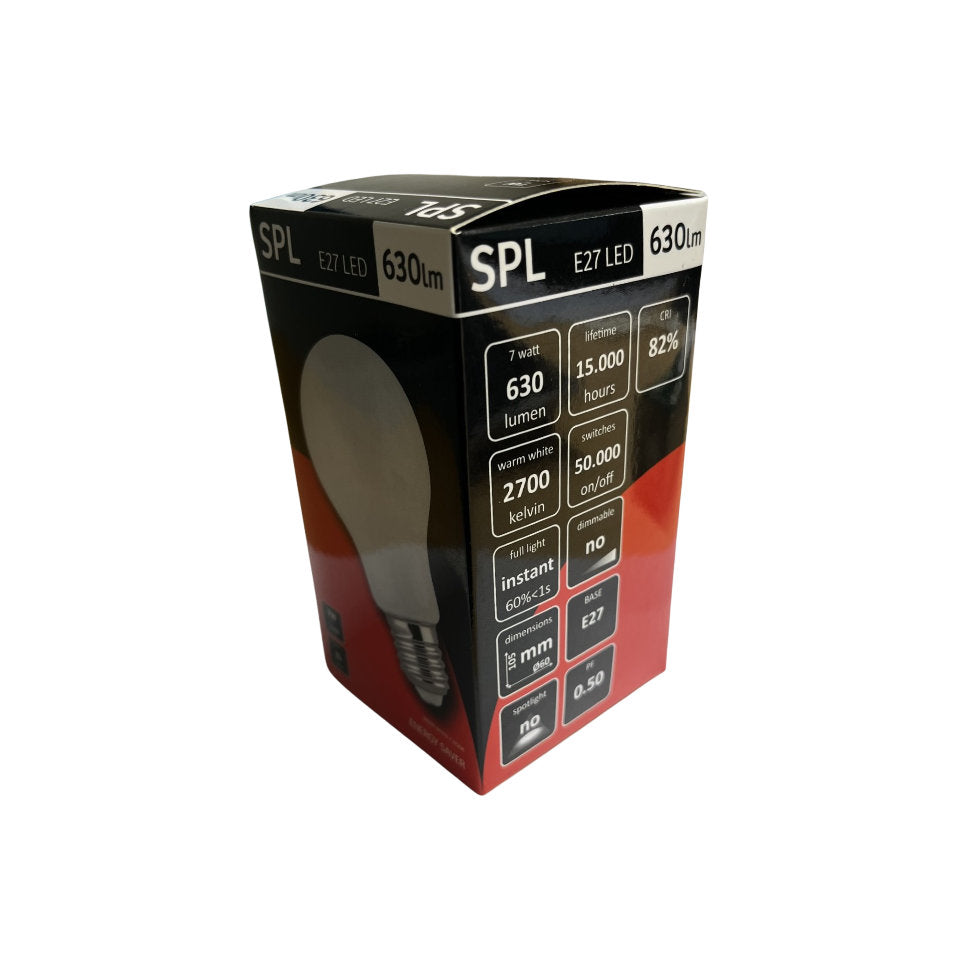 SPL LED Standardpære 7W(50W) 827 630lm Mat E27