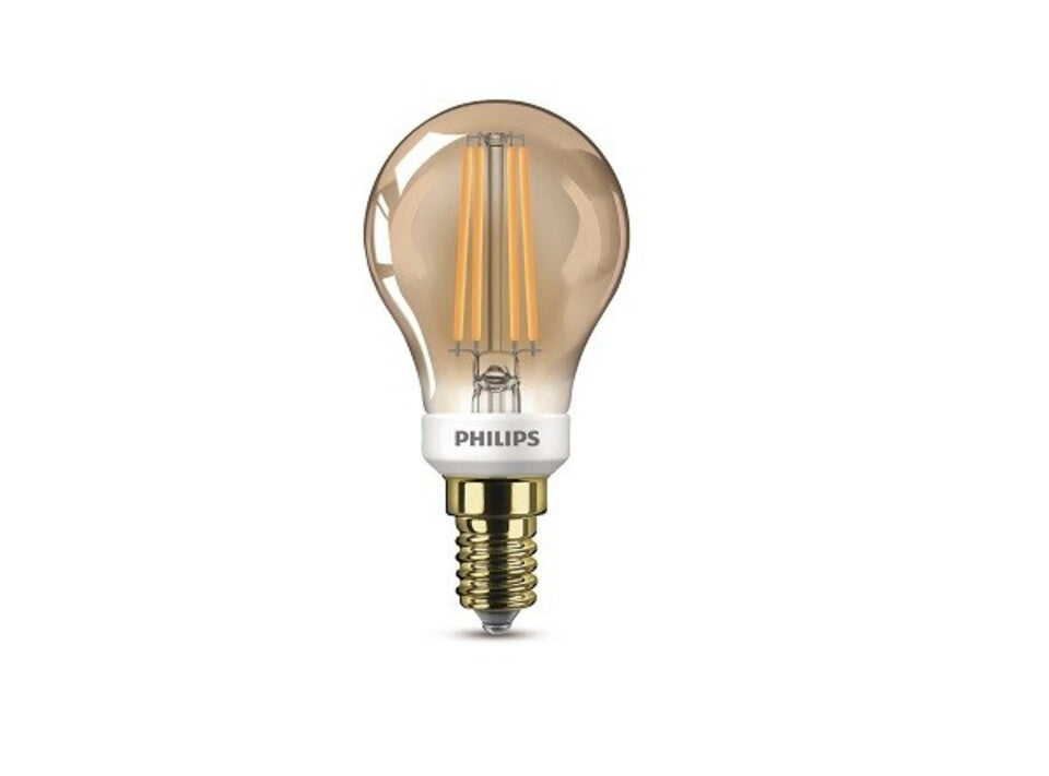 Philips LED Kronepære 5W(35W) 825 410lm. Dim Flame Gold E14