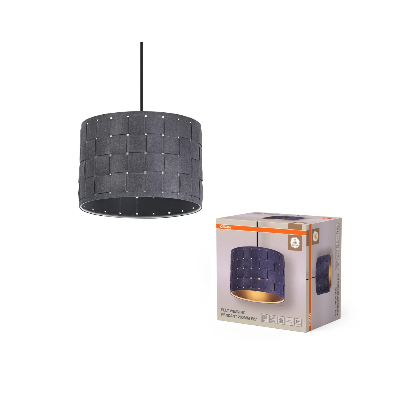 Ledvance Loftlampe Pendel Ø28cm E27 Mørkegrå