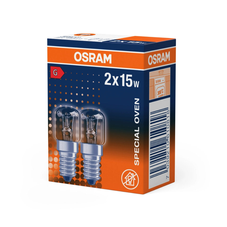 Osram Glødepære Parfumepære Ovn 15W 2700K 85lm Klar E14 2-pak
