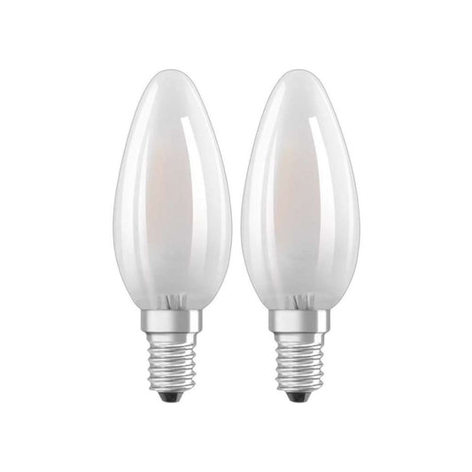 Osram LED Kertepære 4W(40W) 840 470lm Mat E14 2-Pak