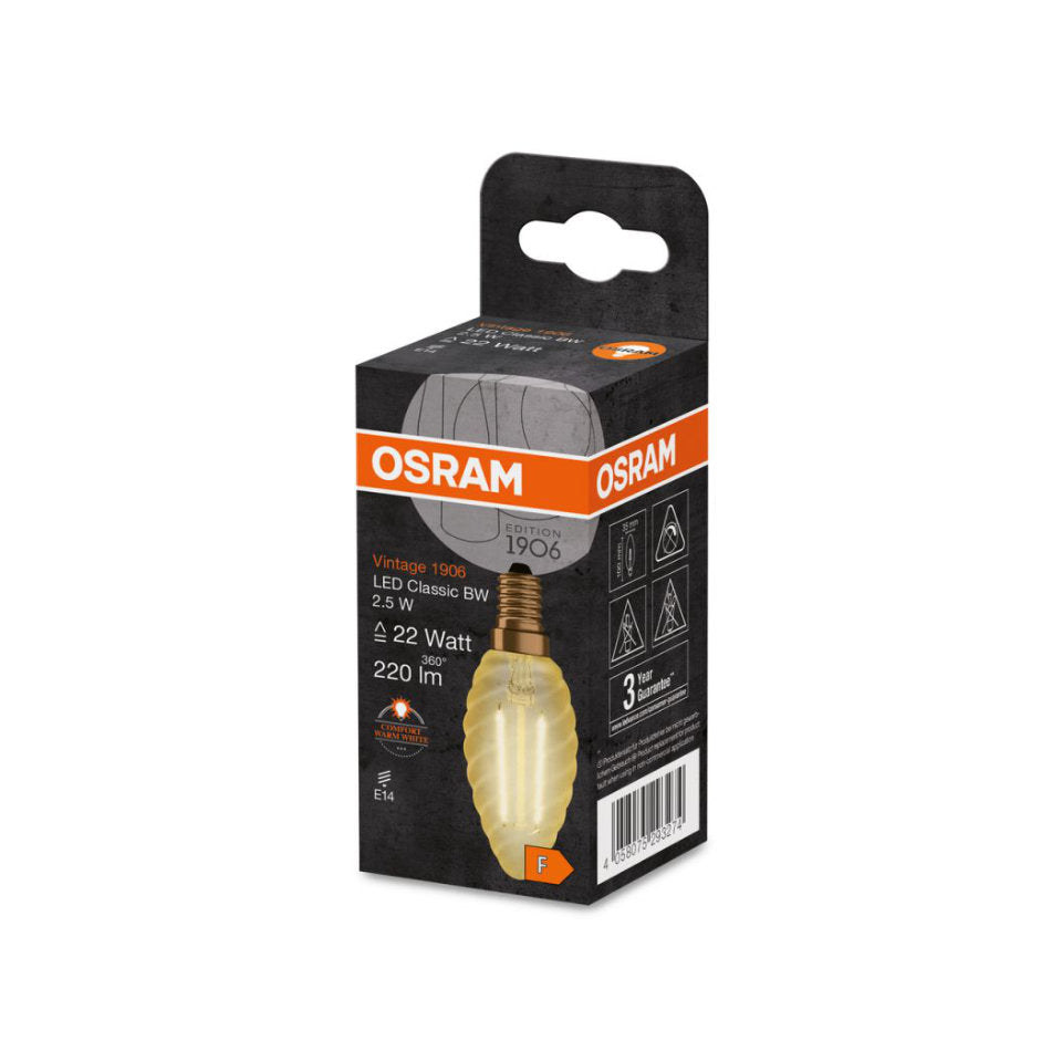 Osram LED Kertepære 2,5W(22W) 824 220lm Gold Snoet E14