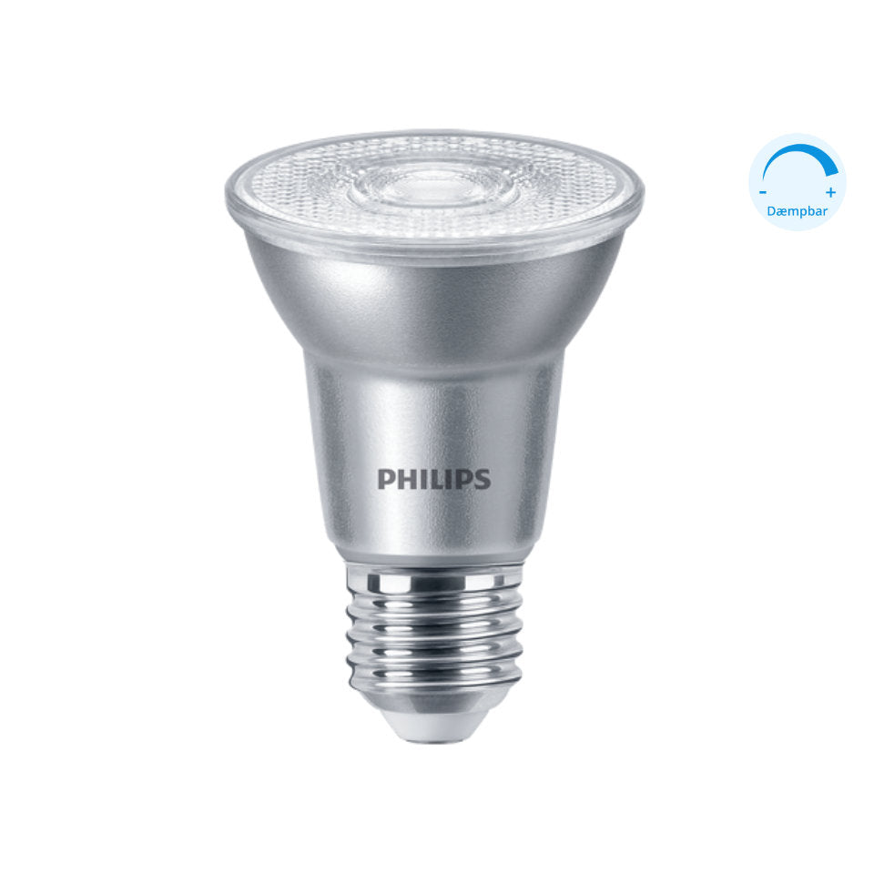 Philips LED PAR20 6W(50W) 830 515lm 40° Dim Sølv E27