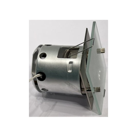 Unelco Downlight MR16 GU5.3 12V 4-Kant m/Bagdåse Børstet Stål Glas
