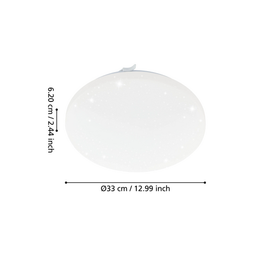 EGLO LED Loftlampe 14,6W 830 1600lm Ø33cm, Hvid/Krystal