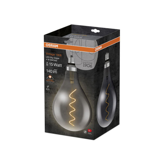 Osram LED Globepære Dråbe 4W(15W) 818 140lm Smoke E27