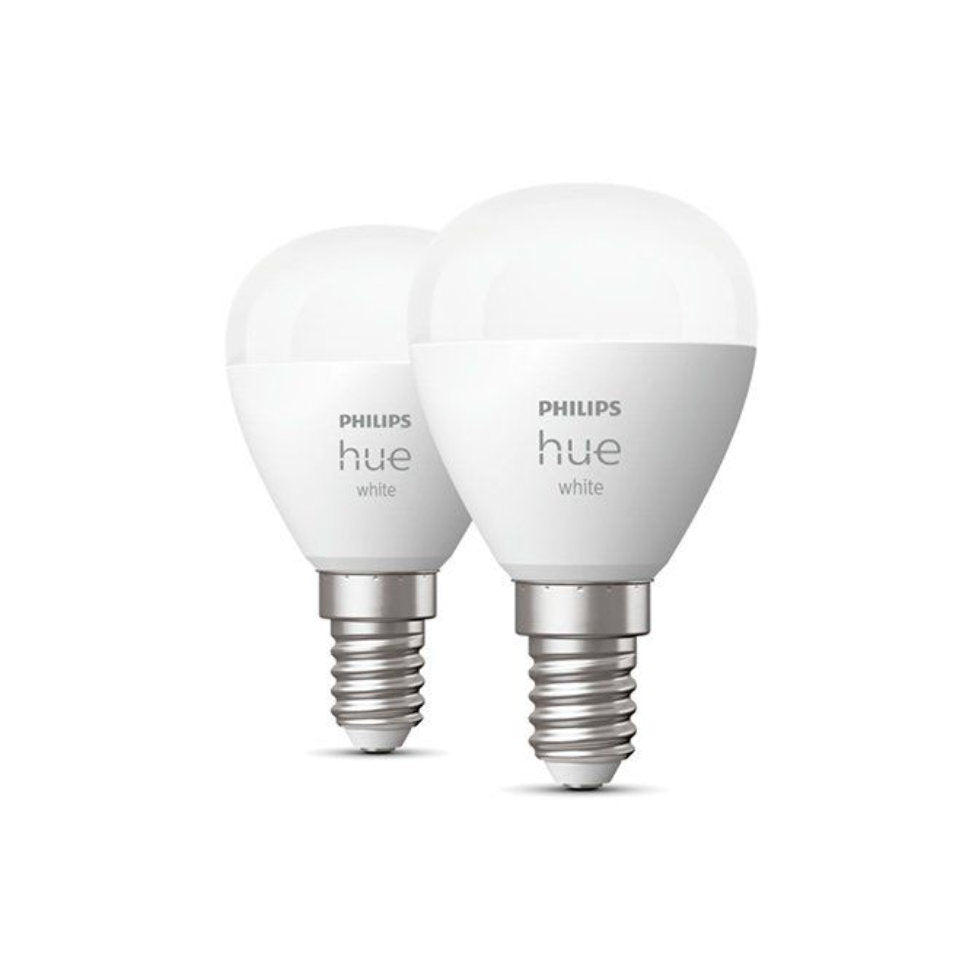 Philips Hue LED Kronepære 5,7W(40W) White E14 2-Pak