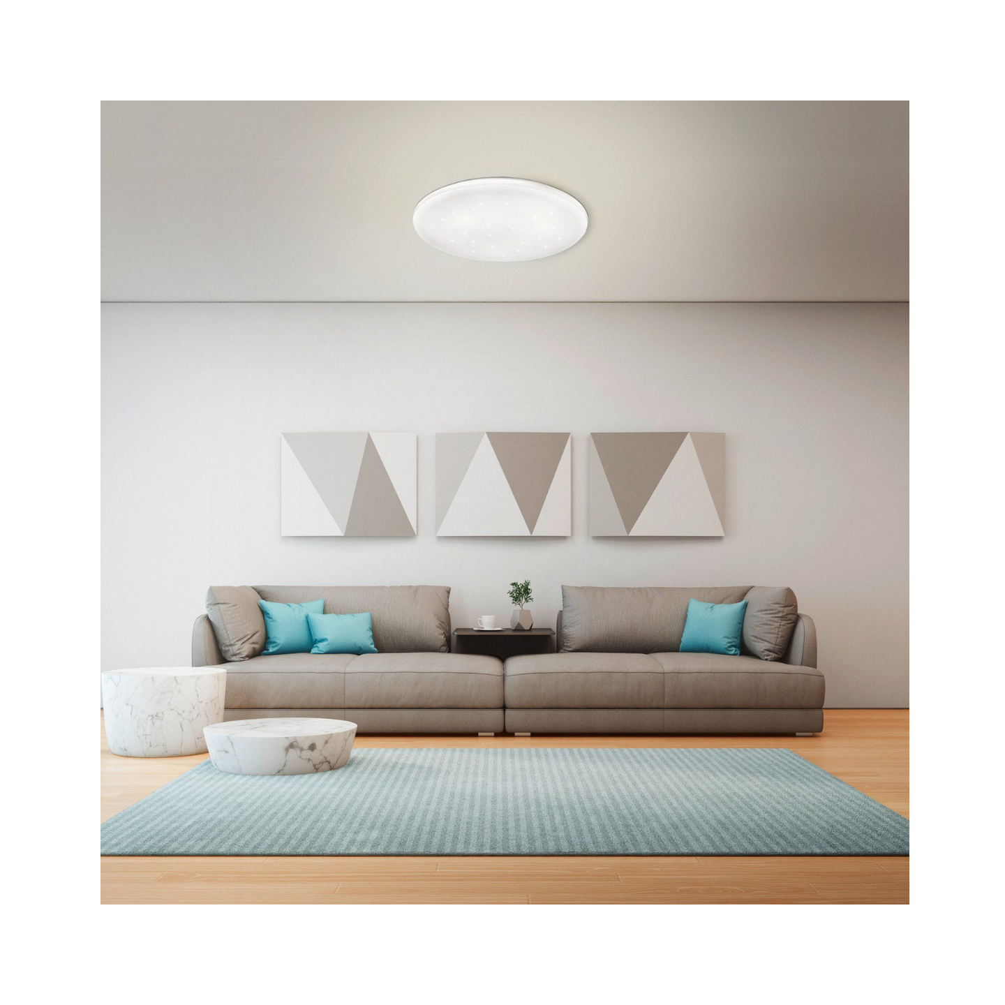 EGLO LED Loftlampe 14,6W 830 1600lm Ø33cm, Hvid/Krystal