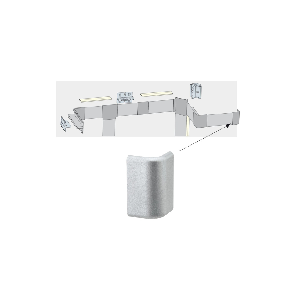 Paulmann LED Bånd Tilbehør Duo Profil End Cap 2-pak Alu/Mat