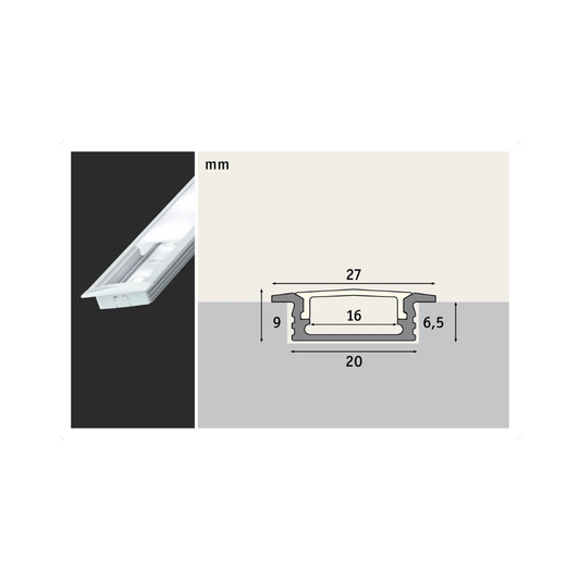 Paulmann LED Bånd Tilbehør Floor Indbygningsprofil 1m Alu/Satin