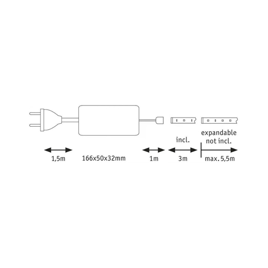 Paulmann LED Bånd MaxLED 1000 Basissæt 35W 865 3300lm Dim IP44 3m
