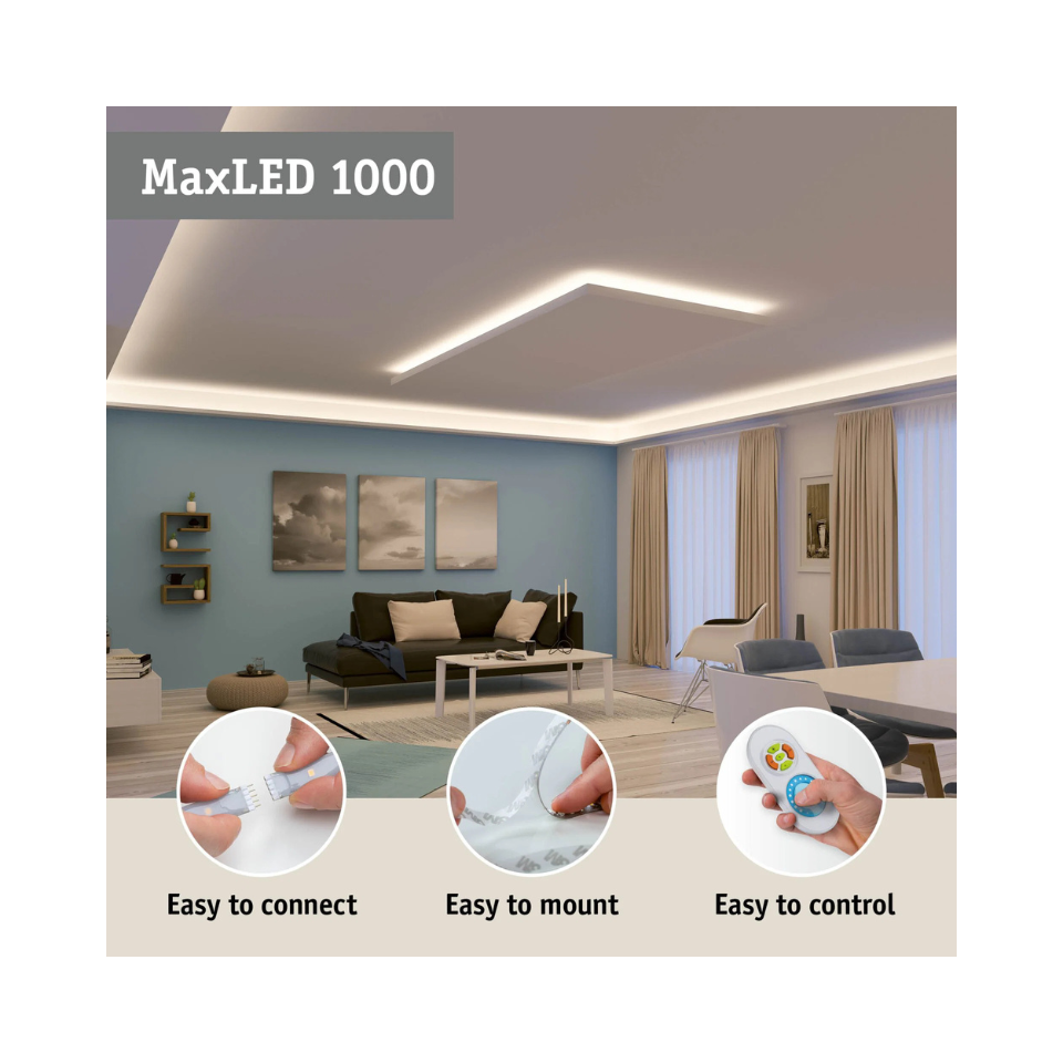 Paulmann LED Bånd MaxLED 1000 Varmhvid 30W 827 2700lm Dim 2,5m