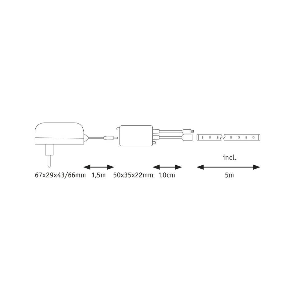 Paulmann LED Bånd EntertainLED Dynamic RGB Kompletsæt 10,5W RGB Dim 5m