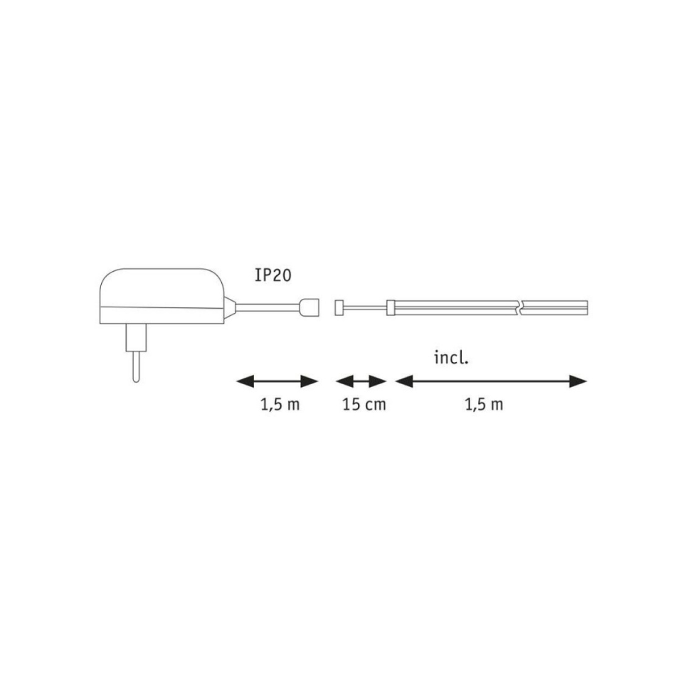 Paulmann LED Bånd MaxLED 250 Udvidelse Varmhvid 4W 827 300lm IP44 Dim 1m