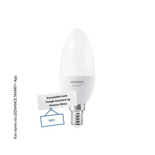 Ledvance Smart+ LED Kertepære 4,9W(40W) 827 470m Dim WiFi E14 3-pak