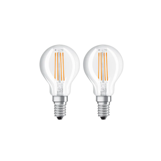 Osram LED Kronepære 4W(40W) 827 470lm Klar E14 2-Pak