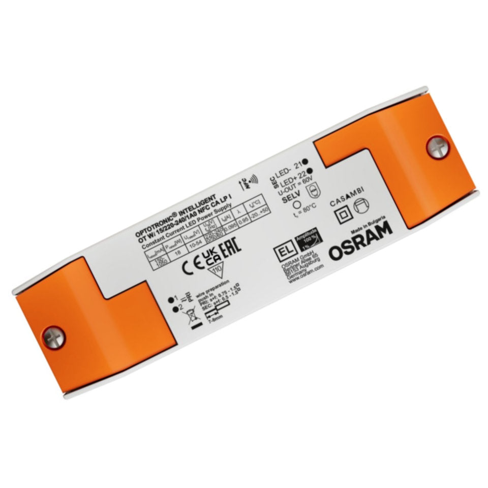 Osram LED Driver 0-15W 10-54VDC 150-1050mA Dim Casambi NFC