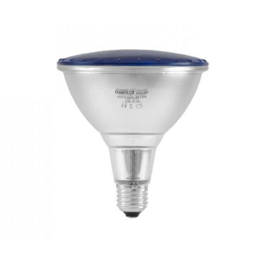 Omnilux LED PAR38 15W Blå Sølv E27