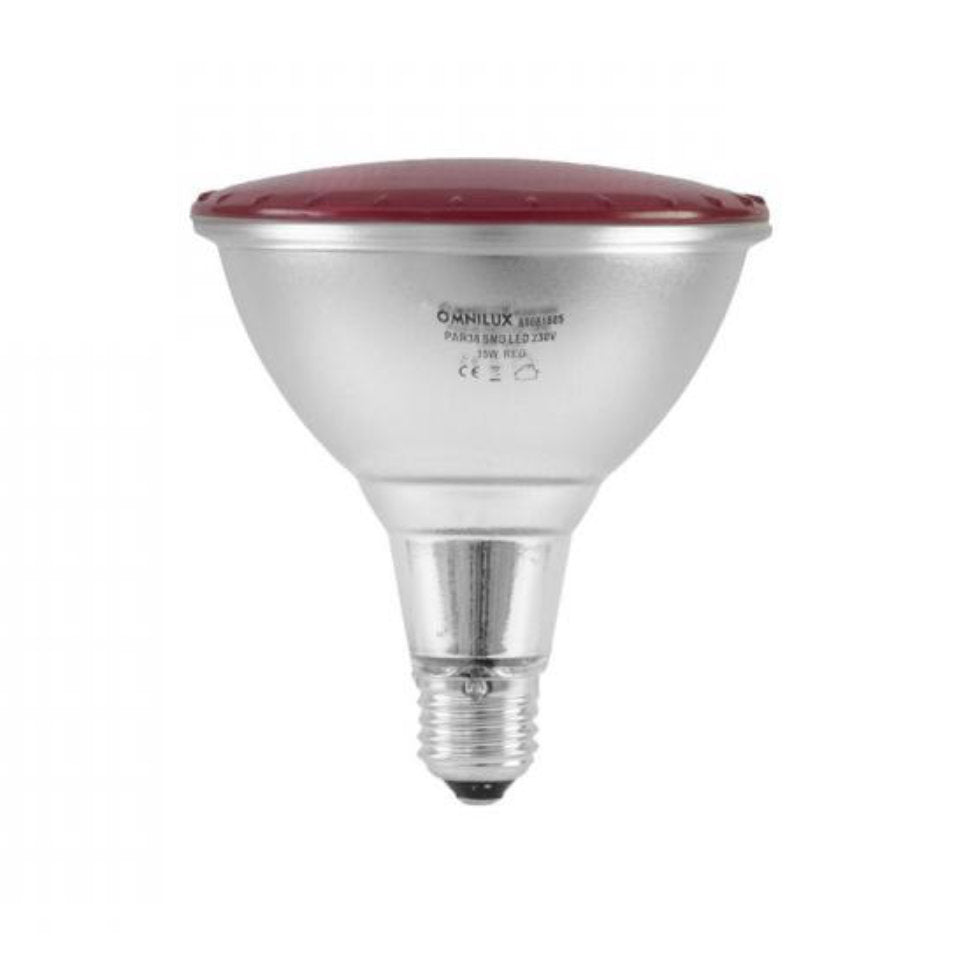 Omnilux LED PAR38 15W Rød Sølv E27