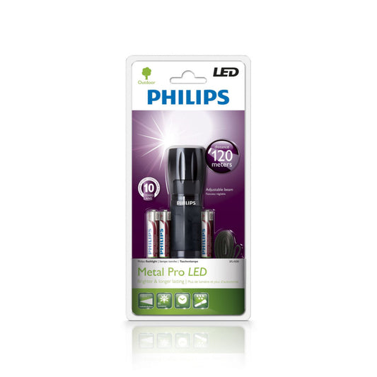 Philips LED Lommelygte Metal 11cm Sort