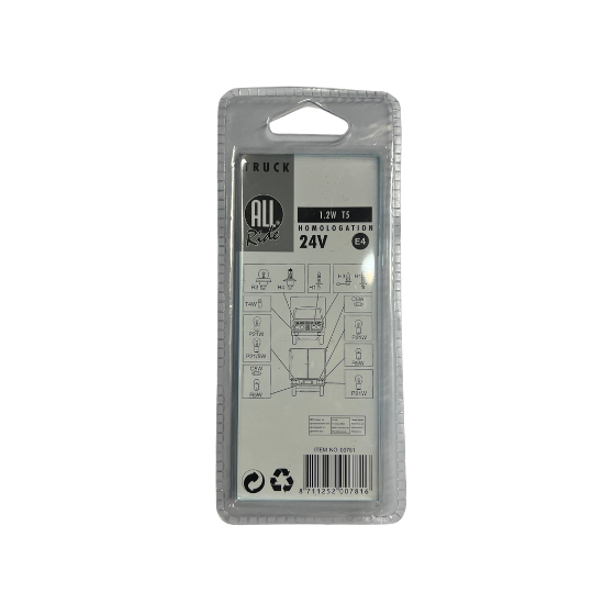 All Ride Autopære 1,2W 24V T5 2-Pak