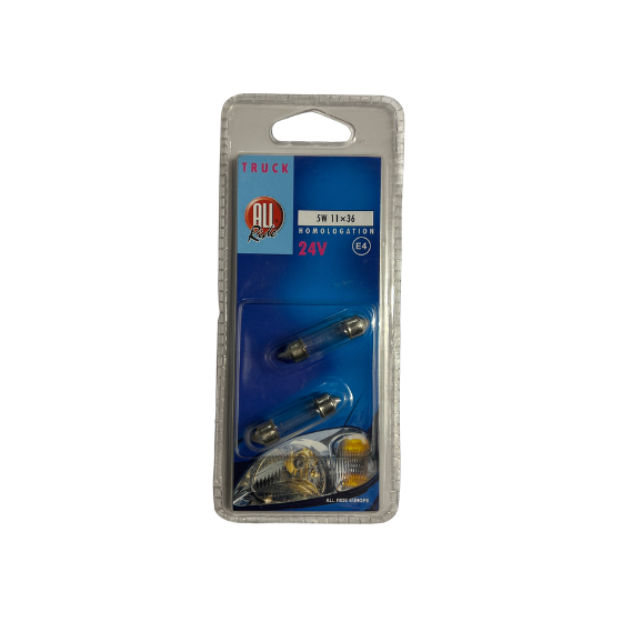 All Ride Autopære Pinolpære 5W 24V 11x36 SV8.5 2-Pak