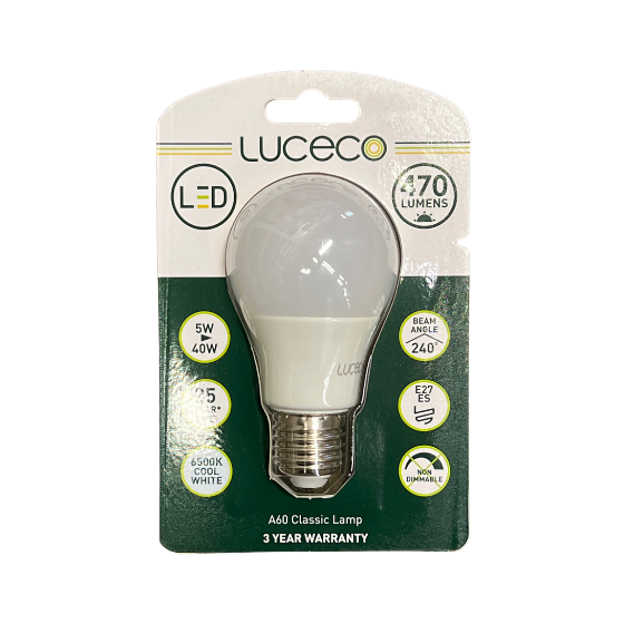 Luceco LED Standardpære 5W(40W) 865 470lm Mat E27