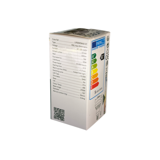 Luceco LED Reflektorpære R50 5W(35W) 827 400lm 120° Hvid E14