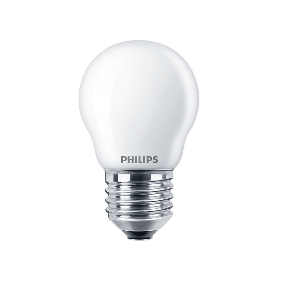 Philips LED Kronepære 4,3W(40W) 827 470lm Mat E27 2-Pak