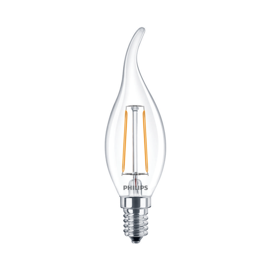 Philips LED Kertepære 2W(25W) 827 250lm Klar Vind E14