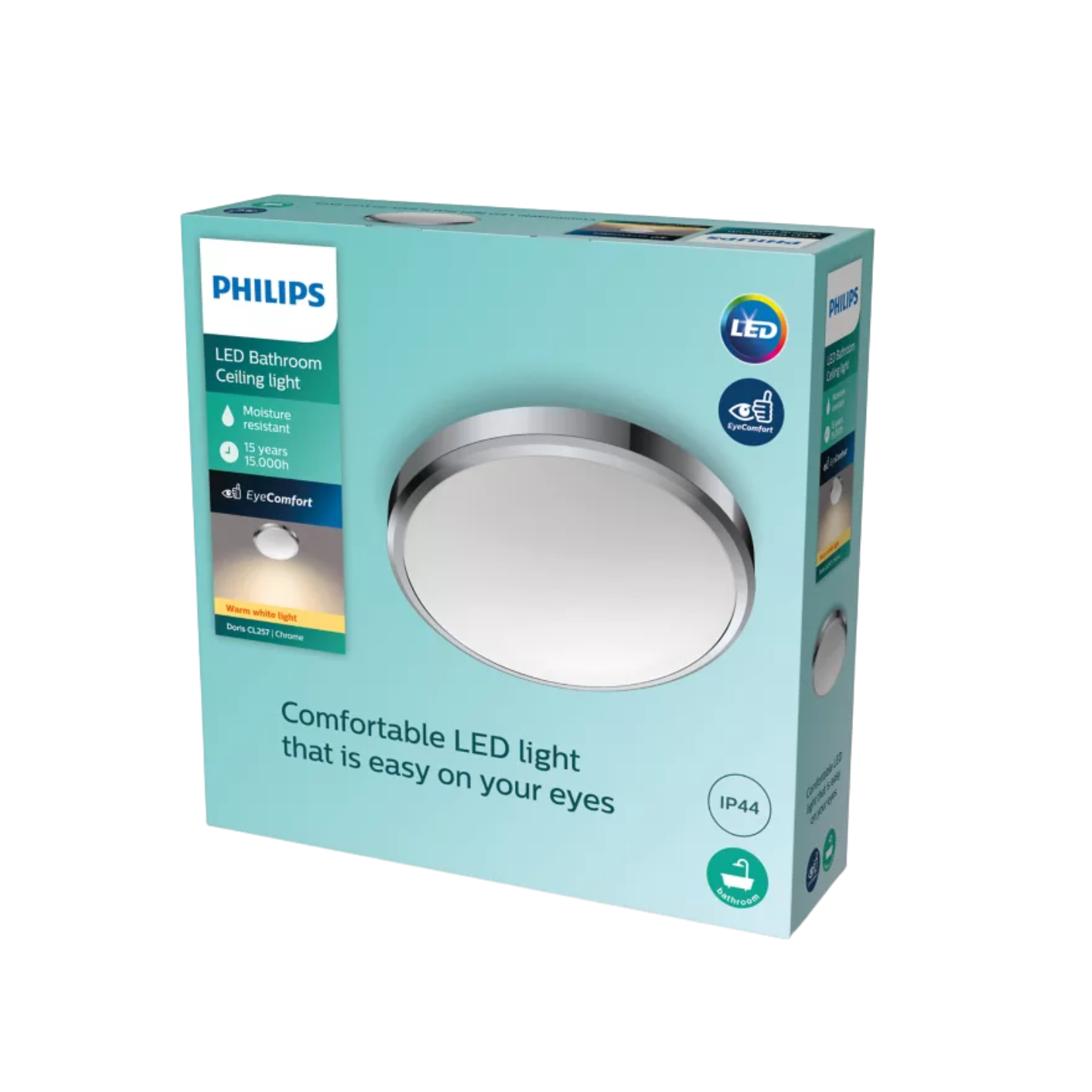 Philips LED Loftlampe 17W 827 1500lm EyeComfort Ø31,3cm. Chrome