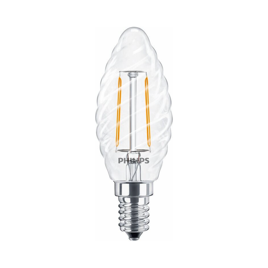 Philips LED Kertepære 2W(25W) 827 250lm Snoet Klar E14