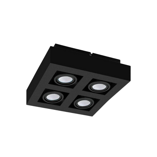 EGLO LED Loftlampe GU10 4x5W 830 1380lm 250x250mm Sort