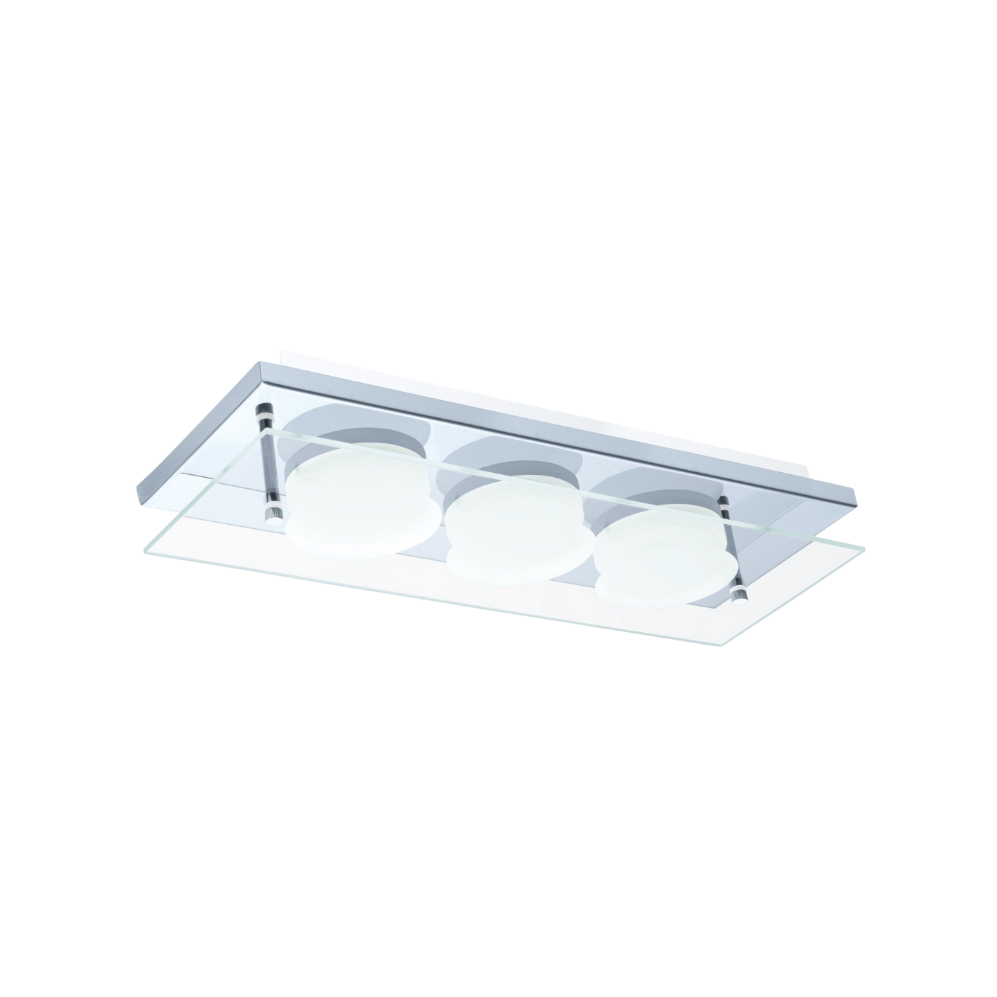 EGLO LED Loftlampe 3x6W 830 1350lm 11,5x33cm Chrom/Glas