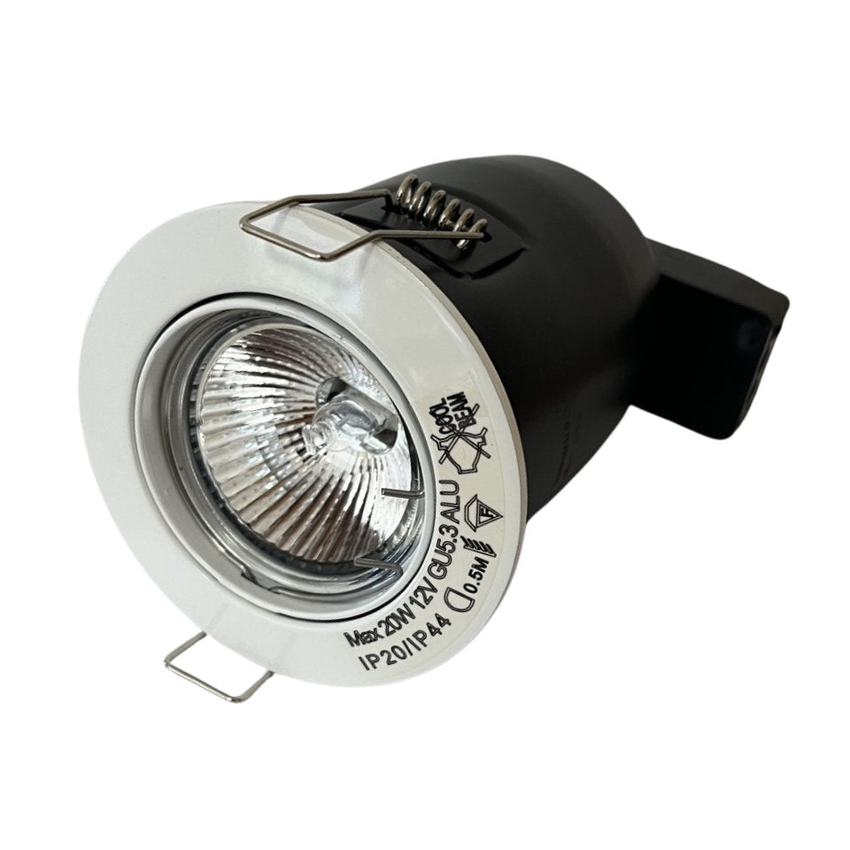 Flash Light Downlight MR16 GU5.3 Ø83mm Kipbar 12V m/Bagdåse Hvid