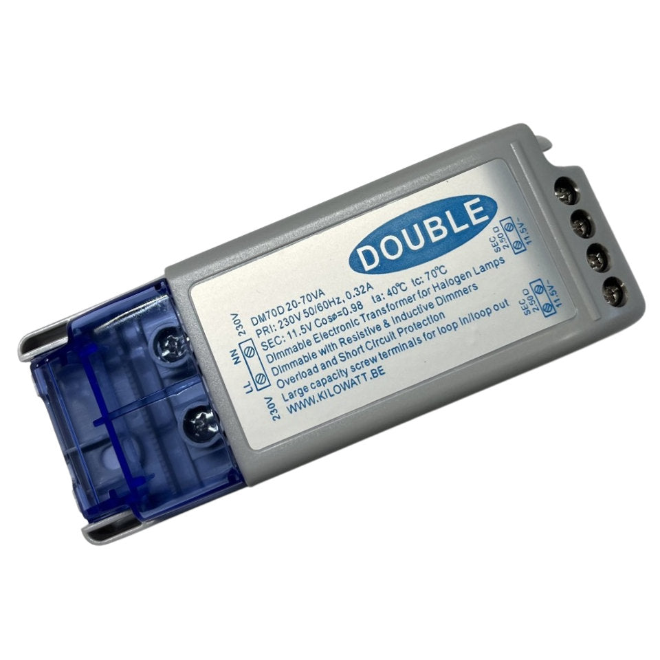 Double Transformer 20-70W 12VAC Dim
