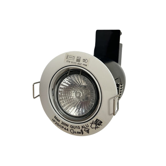Flash Light Downlight GU10 Ø83mm Kipbar 230V m/Bagdåse Hvid