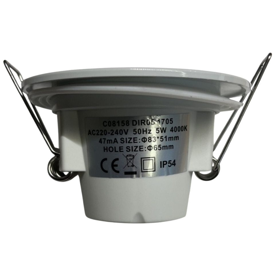 LED Downlight 5W 840 Ø8,3cm IP54 Hvid
