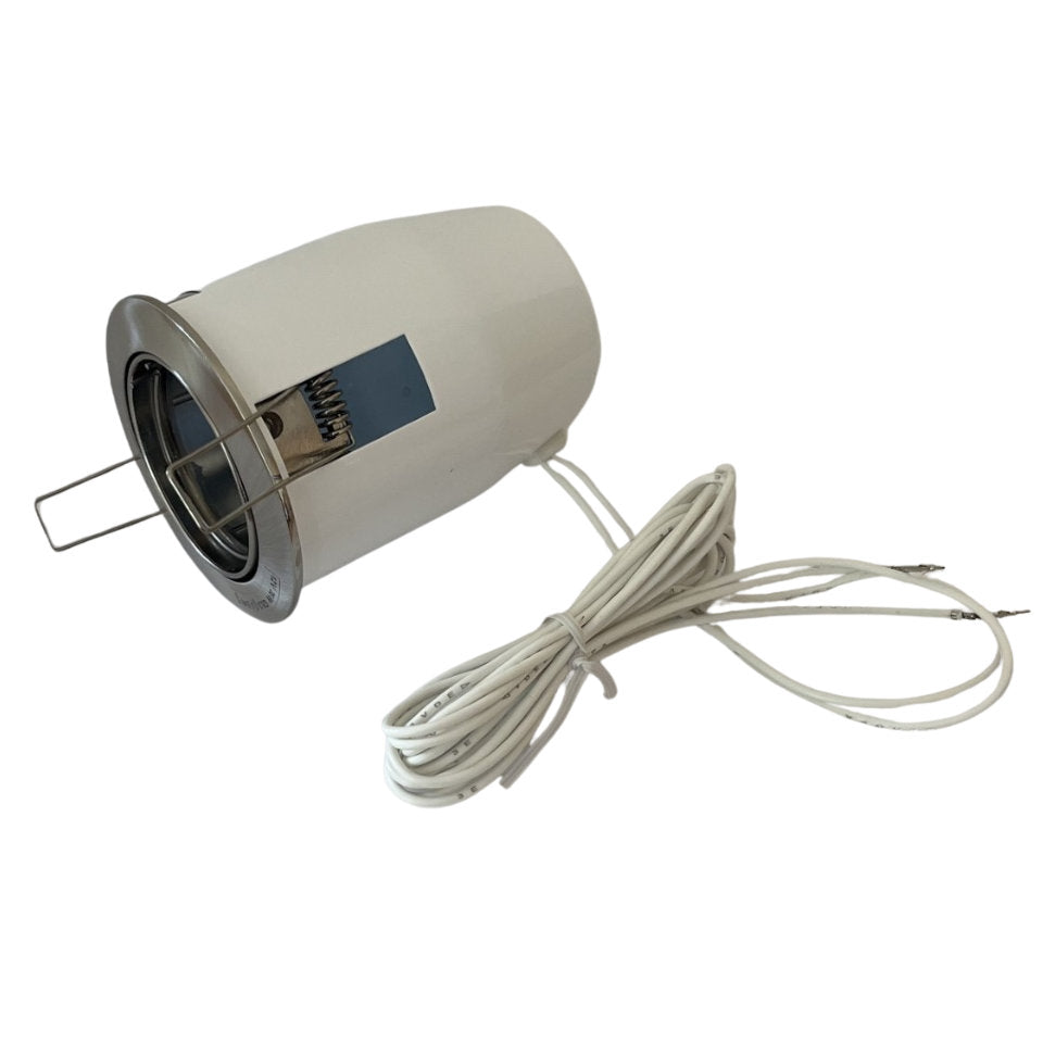 Flash Light Downlight MR16 G5.3 Ø83mm Kipbar 12V m/Bagdåse Børstet Stål