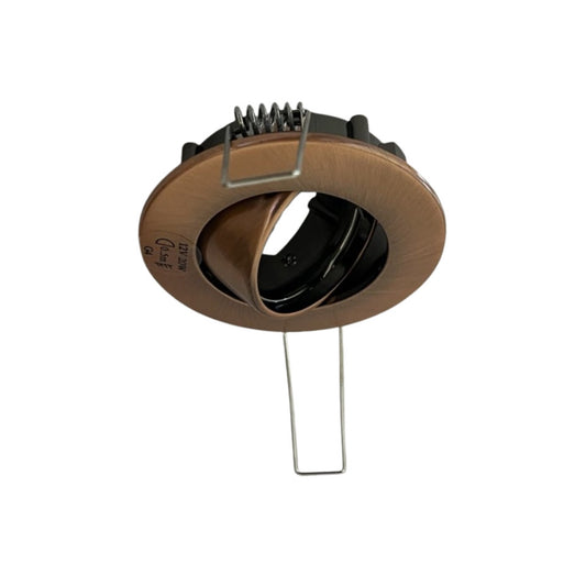 Flash Light Downlight MR11 GU4 Ø67mm Kipbar 12V Kobber