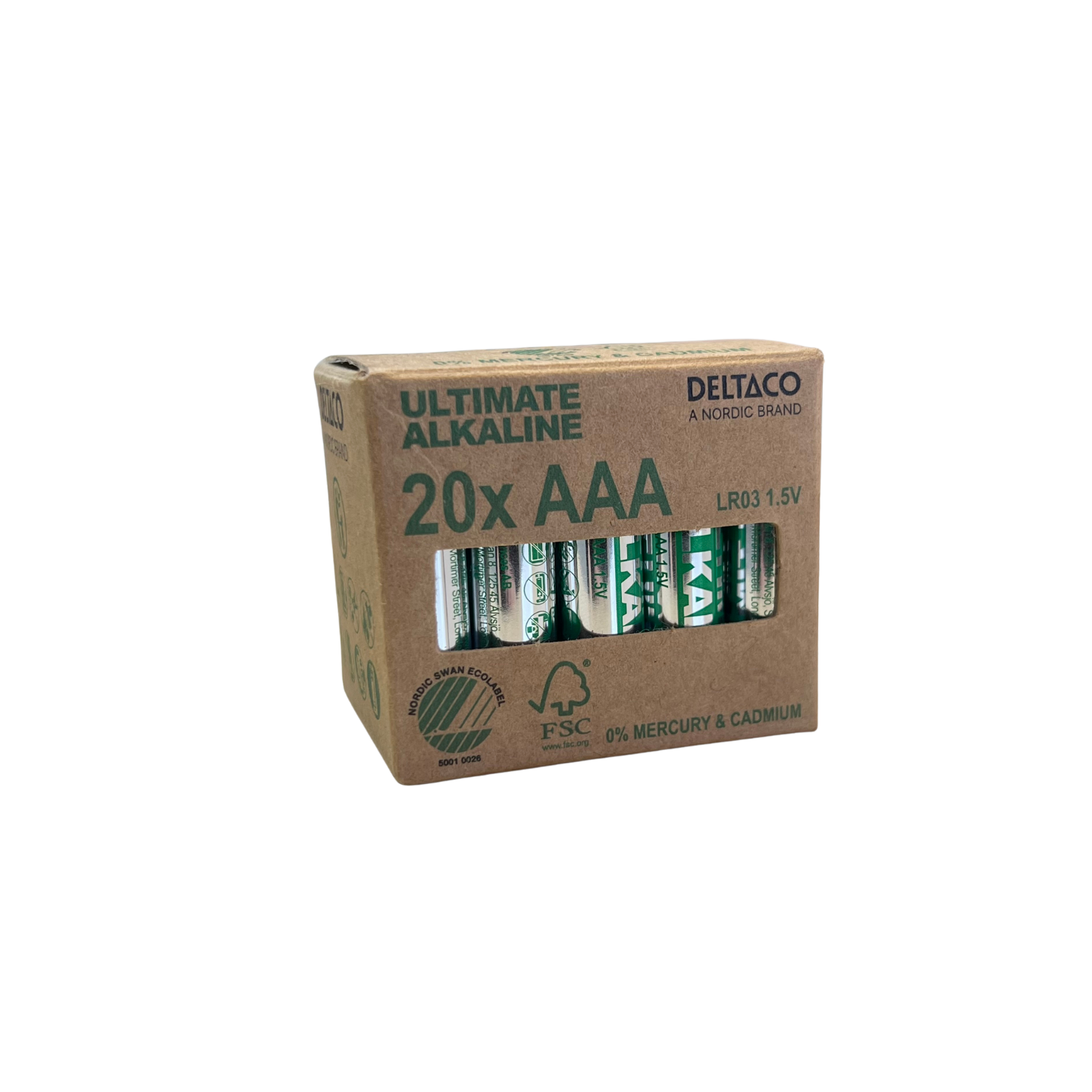 Deltaco Batteri AAA 20-Pak