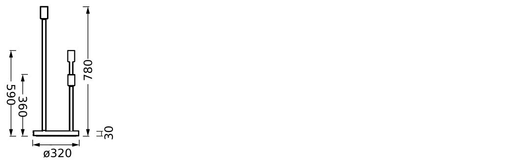 Ledvance Standerlampe 0,78m 3xE27 Mørkegrå