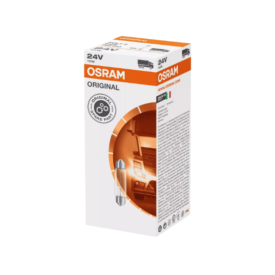 Osram Autopære Pinolpære 10W 24V 105lm SV8.5-8