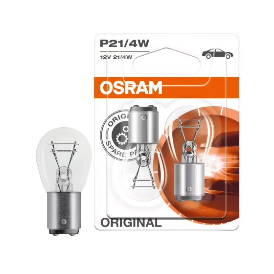 Osram Autopære P21/4W 21/4W 12V 440/15lm BAZ15d 2-Pak