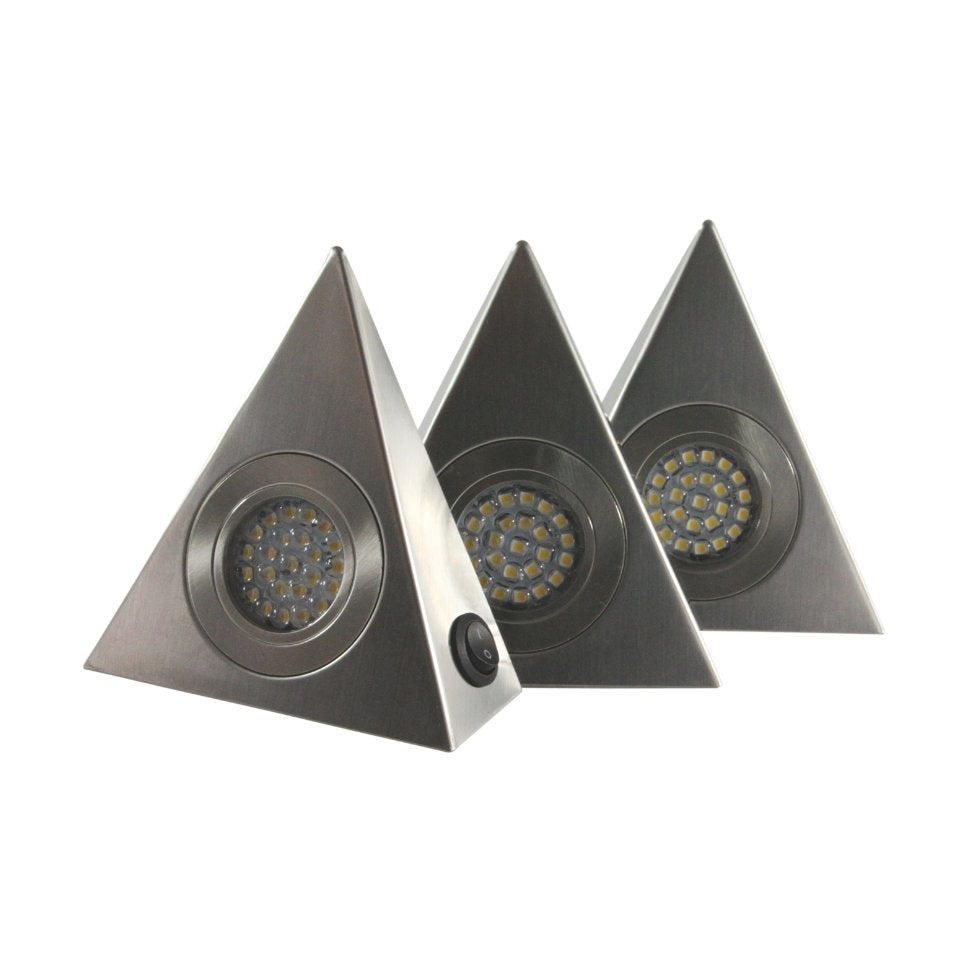 Ritos LED Underskabsarmatur Triangle 5,4W 830 320lm 3'er-Sæt Sølv